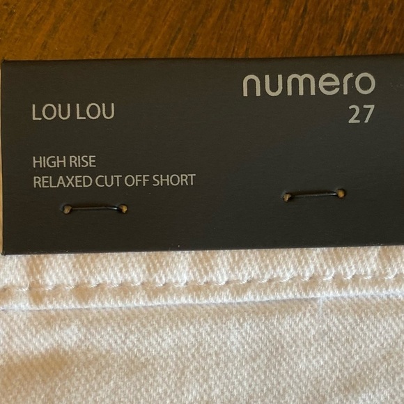 Numero Juniors Lou Lou High Rise Raw-Edge-Hem Denim Shorts White Size 27 - Picture 8 of 11